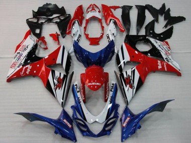 Carenados Moto Suzuki GSXR 1000 2009-2016 - Blanco Rojo Azul Negro Raya Asequibles