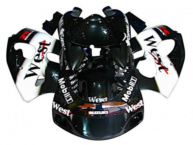 Carenados Moto Suzuki GSXR 600 / GSXR 750 1996-2000 - Negro Blanco West Asequibles