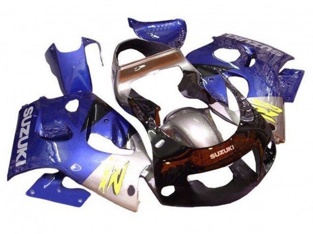 Carenados Moto Suzuki GSXR 600 / GSXR 750 1996-2000 - Azul Plata Negro Asequibles