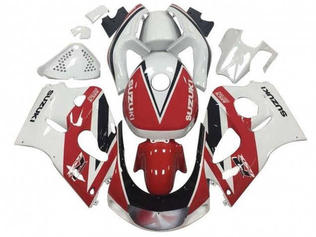 Carenados Moto Suzuki GSXR 600 / GSXR 750 1996-2000 - Rojo Blanco Negro Raya Asequibles