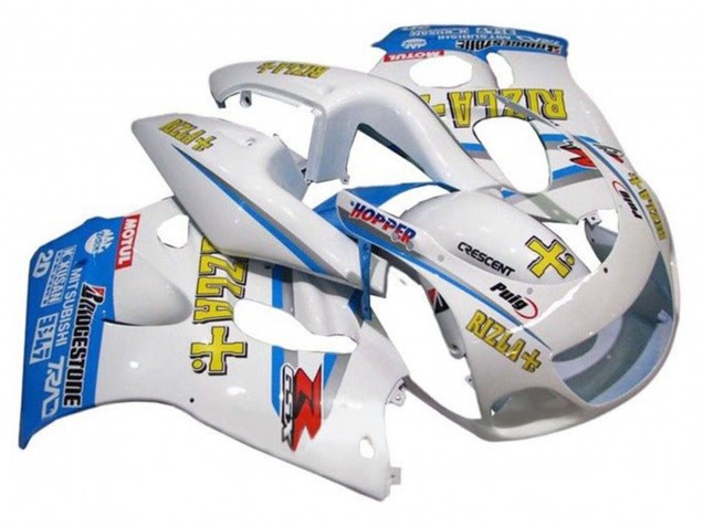 Carenados Moto Suzuki GSXR 600 / GSXR 750 1996-2000 - Blanco Azul Amarillo Rizla Asequibles
