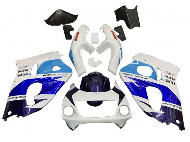 Carenados Moto Suzuki GSXR 600 / GSXR 750 1996-2000 - Blanco Triple Azul Asequibles