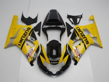 Carenado Moto Suzuki GSXR 600 / GSXR 750 2001-2003 - Amarillo Plata Negro Brillante Asequibles