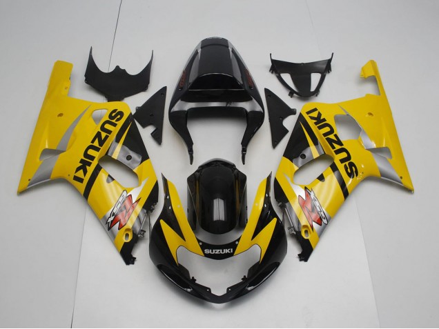 Carenado Moto Suzuki GSXR 600 / GSXR 750 2001-2003 - Amarillo Plata Negro Brillante Asequibles