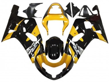Carenados Moto Suzuki GSXR 600 / GSXR 750 2001-2003 - Amarillo Plata Negro Brillante Asequibles