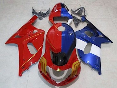 Carenados Moto Suzuki GSXR 600 / GSXR 750 2001-2003 - Rojo Azul Dividir Oro Asequibles