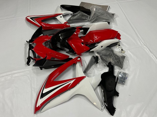 Carenado Moto Suzuki GSXR 600 / GSXR 750 2008-2010 - Blanco Rojo Negro Brillante Asequibles
