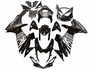 Carenados Moto Suzuki GSXR 600 / GSXR 750 2011-2024 - Negro Brillante Plata Asequibles