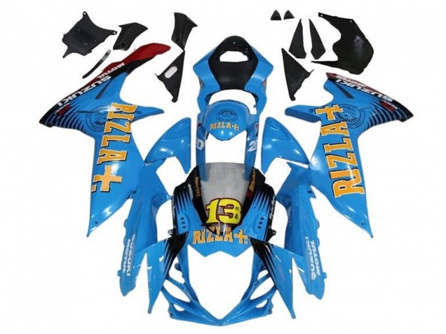Carenados Moto Suzuki GSXR 600 / GSXR 750 2011-2024 - Azul Amarillo Rojo Negro Rizla 13 Asequibles