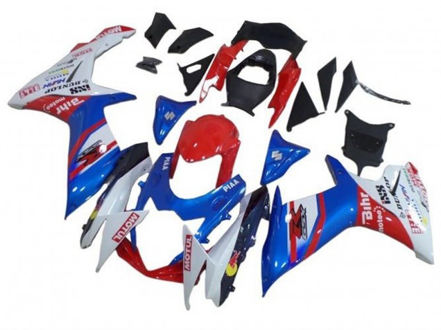 Carenados Moto Suzuki GSXR 600 / GSXR 750 2011-2024 - Azul Blanco Rojo Motul Asequibles