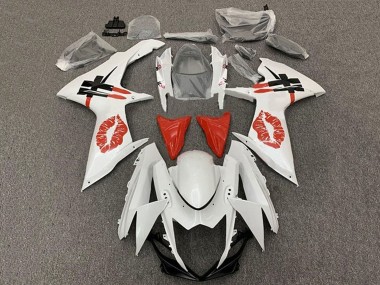 Carenados Moto Suzuki GSXR 600 / GSXR 750 2011-2024 - Blanco Rojo Lipstick Kiss Asequibles