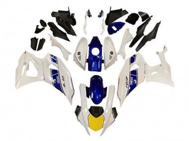 Carenados Moto Yamaha YZF R7 2021-2024 - Blanco Amarillo Azul Raya Asequibles