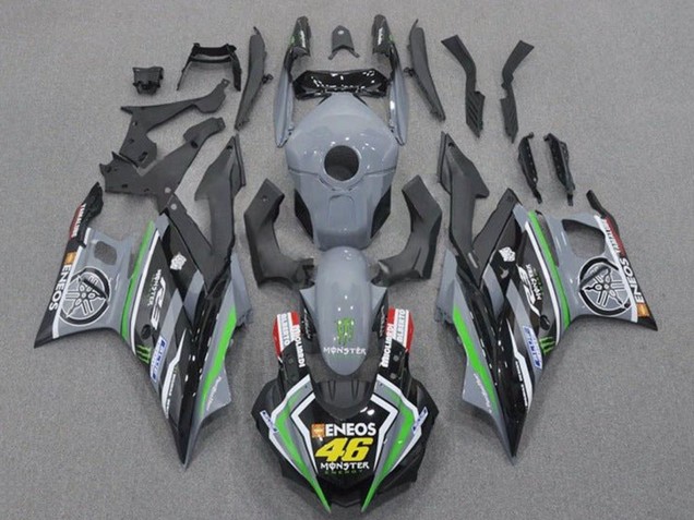 Carenados Moto Yamaha YZF R3/R25 2019-2021 - Gris Negro Verde Negro ENEOS Monstruo 46 Asequibles
