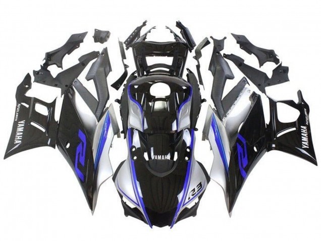 Carenados Moto Yamaha YZF R3/R25 2019-2021 - Plata Azul Negro Asequibles