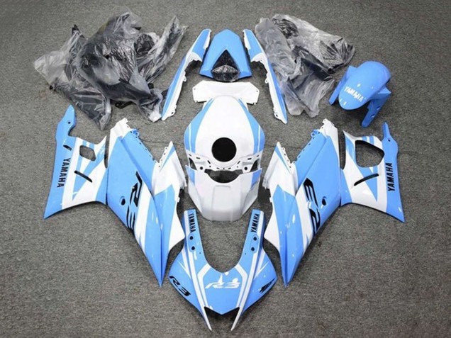 Carenados Moto Yamaha YZF R3/R25 2019-2021 - Blanco Azul Claro Asequibles