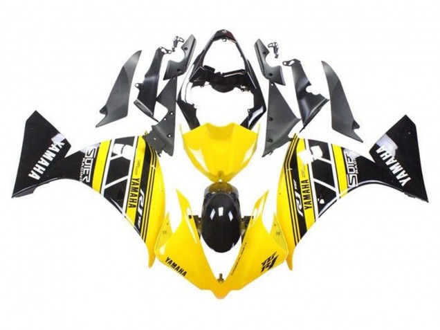 Carenados Moto Yamaha YZF 1000 R1 2009-2011 - Amarillo Blanco Negro Raya Asequibles