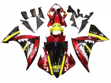 Carenados Moto Yamaha YZF 1000 R1 2012-2014 - Rojo Amarillo Negro Tiburón Asequibles