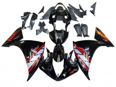 Carenados Moto Yamaha YZF 1000 R1 2012-2014 - Negro Brillante Plata Rojo Raya Asequibles