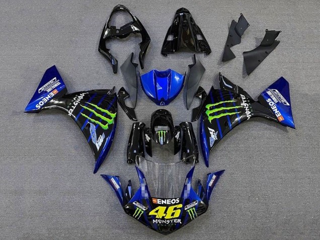 Carenados Moto Yamaha YZF 1000 R1 2012-2014 - Negro Brillante Azul Verde Monstruo Energy ENEOS Yamalube Asequibles