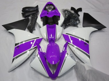 Carenados Moto Yamaha YZF 1000 R1 2012-2014 - Blanco Púrpura Negro Mate Asequibles