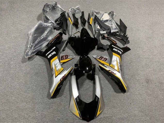 Carenados Moto Yamaha YZF 1000 R1 2015-2019 - Plata Amarillo Negro Brillante Asequibles