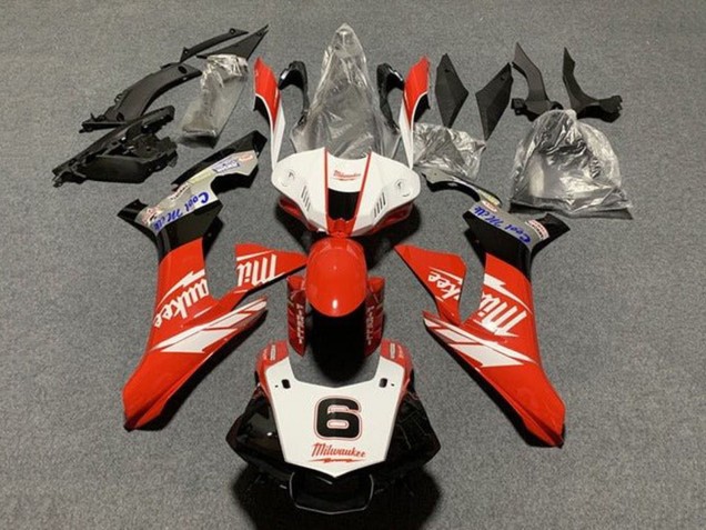 Carenados Moto Yamaha YZF 1000 R1 2015-2019 - Blanco Rojo Negro Milwaukee Asequibles