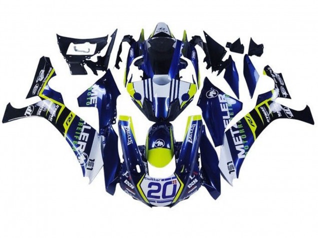 Carenados Moto Yamaha YZF 1000 R1 2015-2019 - Blanco Azul Amarillo Negro Asequibles