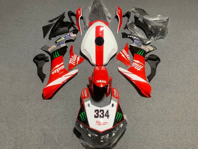 Carenados Moto Yamaha YZF 1000 R1 2015-2019 - Blanco Rojo Negro Verde Monstruo Milwaukee 334 Asequibles