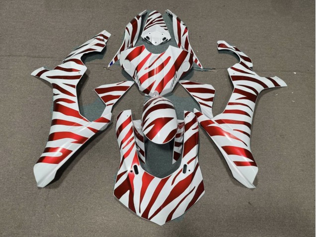 Carenados Moto Yamaha YZF 1000 R1 2015-2019 - Blanco Rojo Cebra Asequibles
