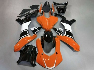 Carenados Moto Yamaha YZF 1000 R1 2015-2019 - Blanco Naranja Negro Brillante Asequibles