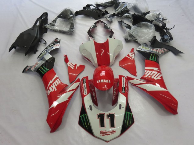 Carenados Moto Yamaha YZF 1000 R1 2015-2019 - Blanco Rojo Negro Verde Monstruo Milwaukee 11 Asequibles