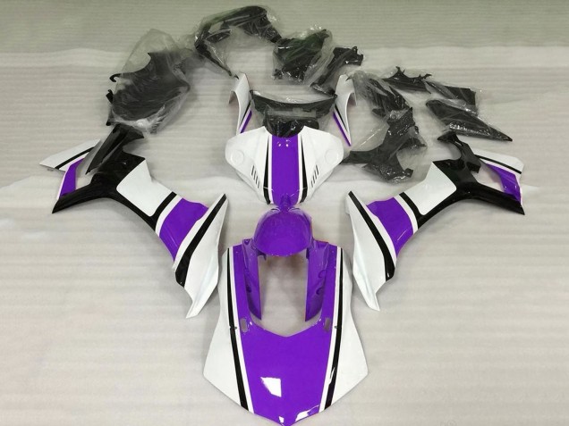 Carenado Moto Yamaha YZF 1000 R1 2020-2025 - Blanco Púrpura Negro Brillante Asequibles