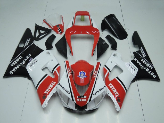 Carenados Moto Yamaha YZF 1000 R1 1998-1999 - Rojo Blanco Negro Brillante Petronas Yamalube Asequibles