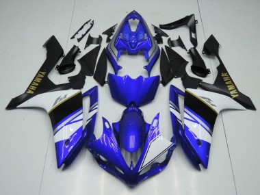 Carenados Moto Yamaha YZF 1000 R1 2007-2008 - Azul Blanco Negro Oro Calcomanía Asequibles