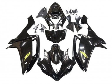 Carenados Moto Yamaha YZF 1000 R1 2007-2008 - Negro Brillante Oro Calcomanía Asequibles