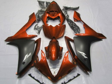 Carenados Moto Yamaha YZF 1000 R1 2007-2008 - Naranja Negro Mate Asequibles