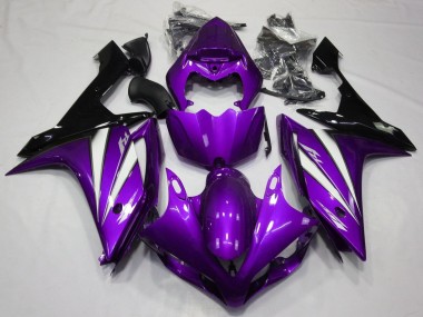 Carenados Moto Yamaha YZF 1000 R1 2007-2008 - Púrpura Blanco Negro Asequibles