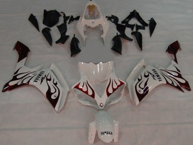Carenados Moto Yamaha YZF 1000 R1 2007-2008 - Blanco Rojo Negro Llama Asequibles
