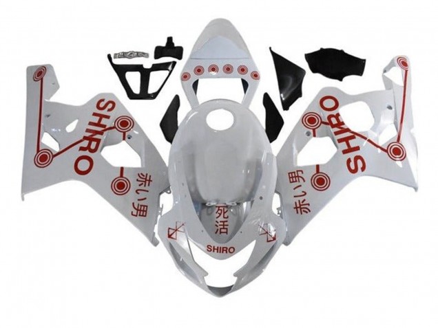 Carenados Moto Suzuki GSXR 600 / GSXR 750 2004-2005 - Blanco Rojo Shiro Asequibles