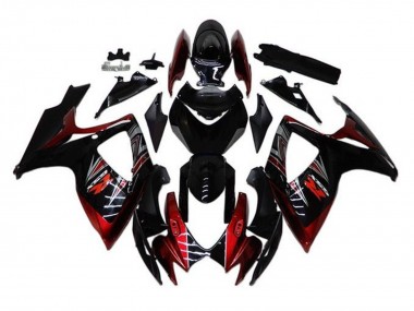 Carenados Moto Suzuki GSXR 600 / GSXR 750 2006-2007 - Negro Brillante Rojo Asequibles