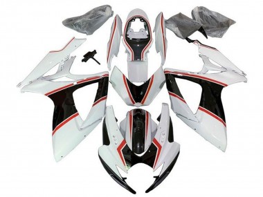 Carenados Moto Suzuki GSXR 600 / GSXR 750 2006-2007 - Blanco Naranja Negro Pinstripe Asequibles