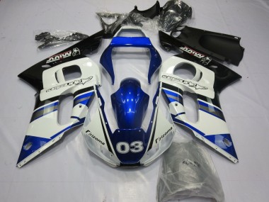 Carenados Moto Yamaha YZF R6 1998-2002 - Blanco Azul Negro Brillante Rizoma 03 Asequibles