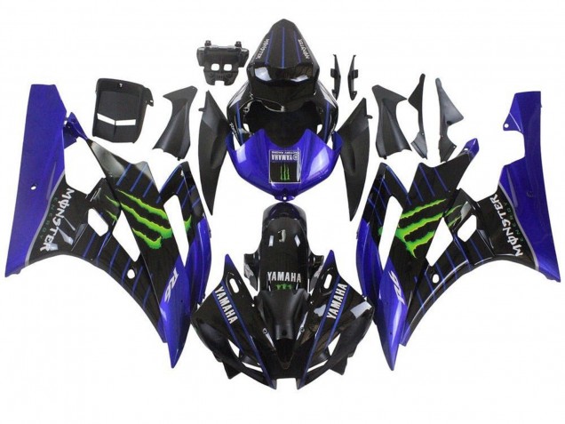 Carenados Moto Yamaha YZF R6 2006-2007 - Azul Negro Verde Monstruo Asequibles