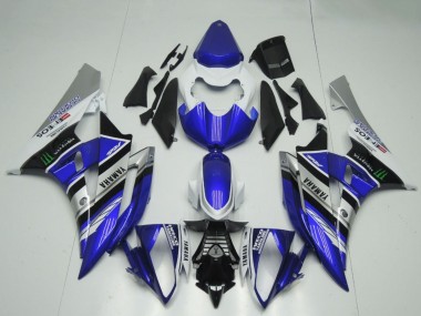 Carenados Moto Yamaha YZF R6 2006-2007 - Blanco Azul Plata Negro ENEOS Monstruo Asequibles