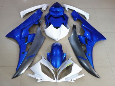 Carenados Moto Yamaha YZF R6 2006-2007 - Blanco Azul Negro Mate Asequibles