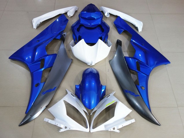 Carenados Moto Yamaha YZF R6 2006-2007 - Blanco Azul Negro Mate Asequibles