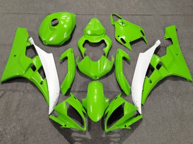 Carenados Moto Yamaha YZF R6 2006-2007 - Verde Blanco Asequibles