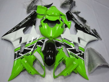 Carenados Moto Yamaha YZF R6 2006-2007 - Verde Blanco Negro Brillante Asequibles