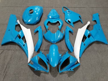 Carenados Moto Yamaha YZF R6 2006-2007 - Azul Claro Blanco Asequibles