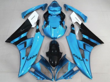 Carenados Moto Yamaha YZF R6 2006-2007 - Blanco Azul Claro Negro Asequibles
